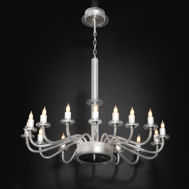 Mid-Century Modern Classical Hand-Blown Murano Glass 16-Arm Chandelier For Sale - Image 14 of 18