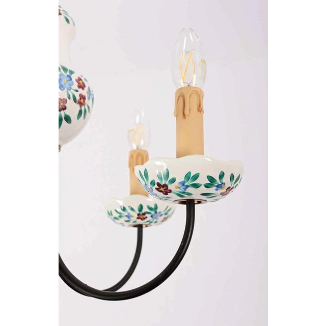 Hand-painted chandelier from the middle of the last century. The chandelier is fully functional. Dimensions: height 76cm,...