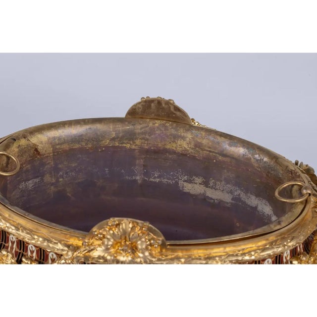 Antique French Ormolu, Champleve Enamel and Onyx Figural Centerpiece ...