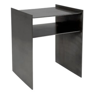 Cyrus Side Table, Antique Silver Finish For Sale