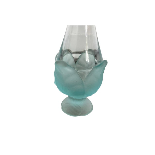 Aqua 1960s The Retro Bloom: A Mid-Century Modern Classic Aquamarine Bud Vase by Viking Glass For Sale - Image 8 of 13