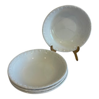 1960s Wedgwood White Embossed Bowls, Set of 4 For Sale