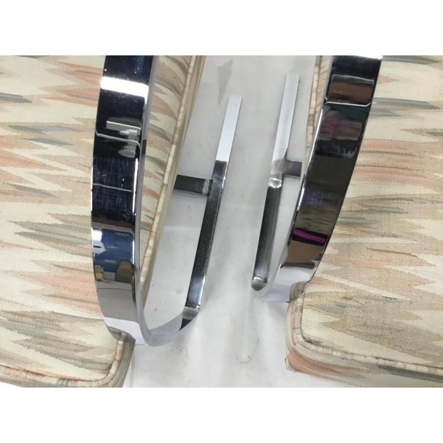 1970s Vintage Chrome Frame Upholstered Armchairs - a Pair For Sale - Image 11 of 13