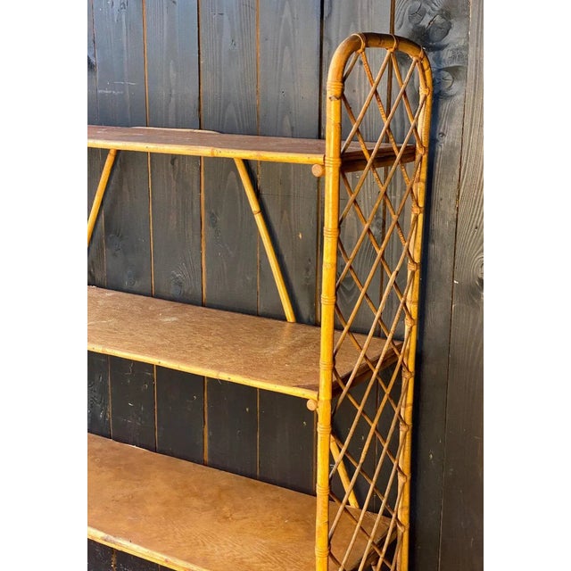 Rattan Shelf by Louis Sognot, 1970s For Sale - Image 4 of 13