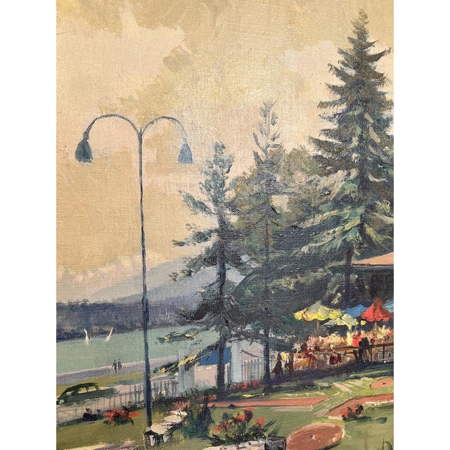 Sergio Cecchi, Château Banquet à Genève, 1954, Oil on Canvas, Framed For Sale - Image 8 of 14