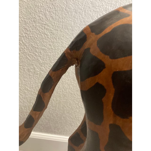 Tall 4ft - Vintage Leather Wrapped Giraffe Sculpture For Sale - Image 10 of 13