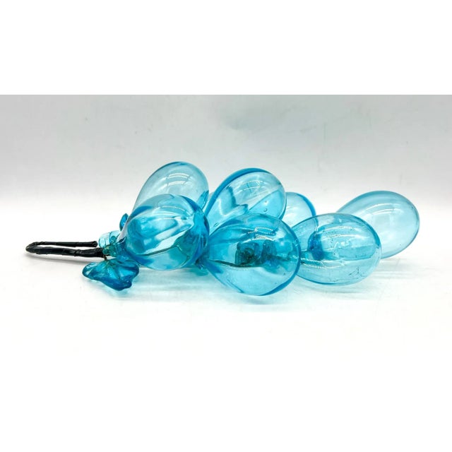 Aqua Oversized Mid Century Turquoise/ Aqua Glass Grapes For Sale - Image 8 of 11