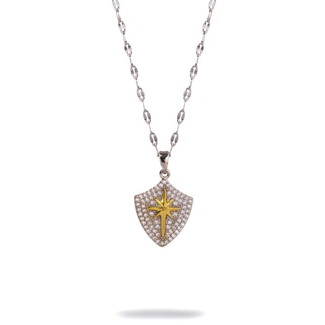 Celestial Compass Diamond & Gold Siver Necklace For Sale In Miami - Image 6 of 6