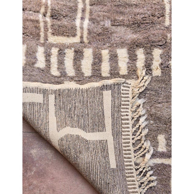Moroccan Amazigh Symbol Wool Rug - 13.8 X 10.3 Ft For Sale - Image 4 of 6