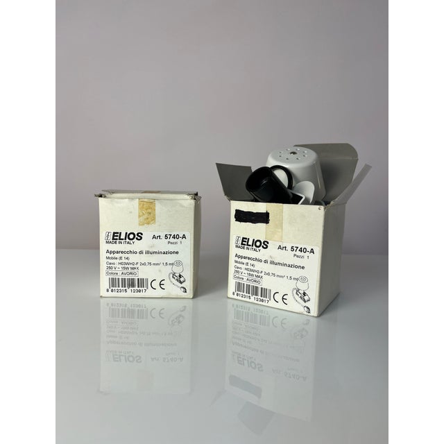 White Clamp Lamp with Metal Shade from Elios For Sale - Image 4 of 11