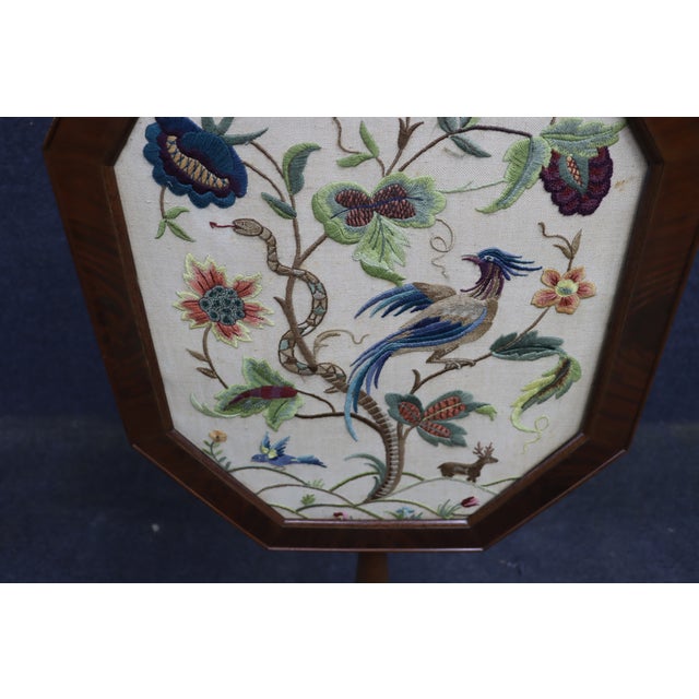 Empire Mahogany Firescreen With Crewelwork Tapestry Panel For Sale - Image 10 of 18
