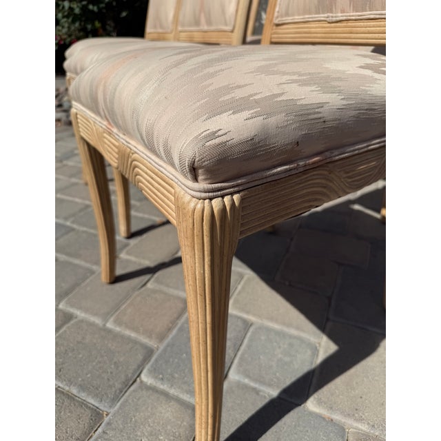 6 Vintage Drexel Heritage Furniture Co. Dining Room Chairs , Carved Ash Wood For Sale - Image 10 of 14