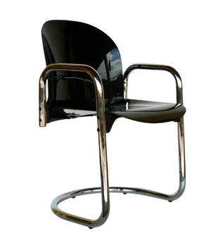 Black Chrome Dessau Tubular Chair by Tobia & Afra Scarpa for B&B Italia, 1970