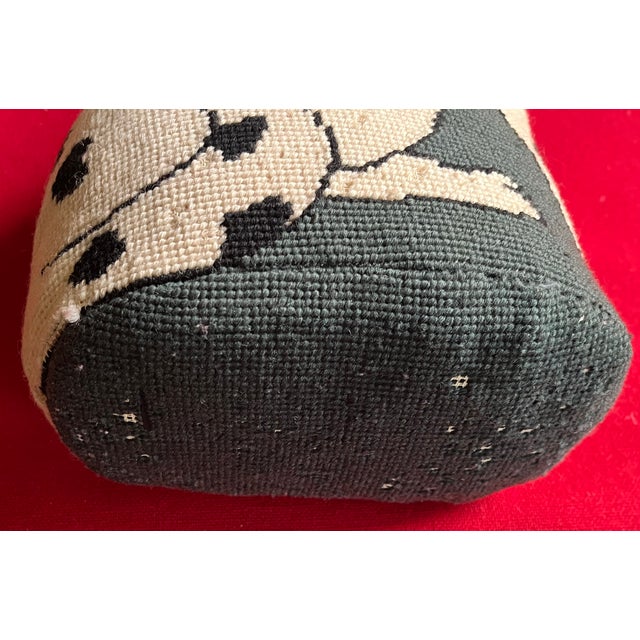 Vintage Wool Dalmatian Needlework Needlepoint Dog Pillow or Doorstop For Sale - Image 14 of 16