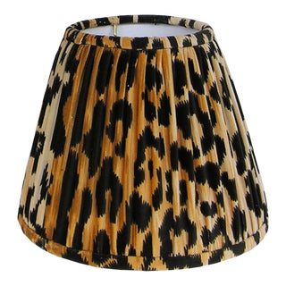 Gathered Leopard Velvet Sconce Shade 3x5x5 For Sale