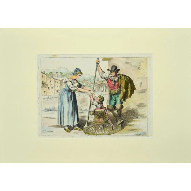 Bartolomeo Pinelli, Roman Costume, Etching, 1819 For Sale - Image 3 of 3