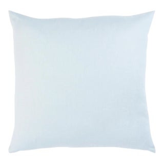 Schumacher Lange Glazed Linen 18" Pillow In Ciel For Sale