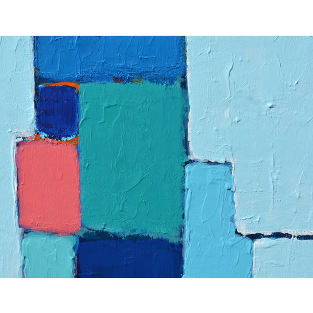 Blue 'Toujours Ensemble' Original Abstract Painting by Lars Hegelund For Sale - Image 8 of 11