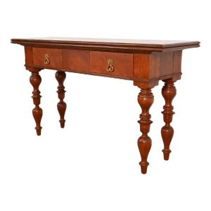 Baker Furniture Colonial West Indies Carved Mahogany Console Table