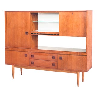 Tall Vintage Scandinavian Sideboard in Teak, France, 1960s For Sale
