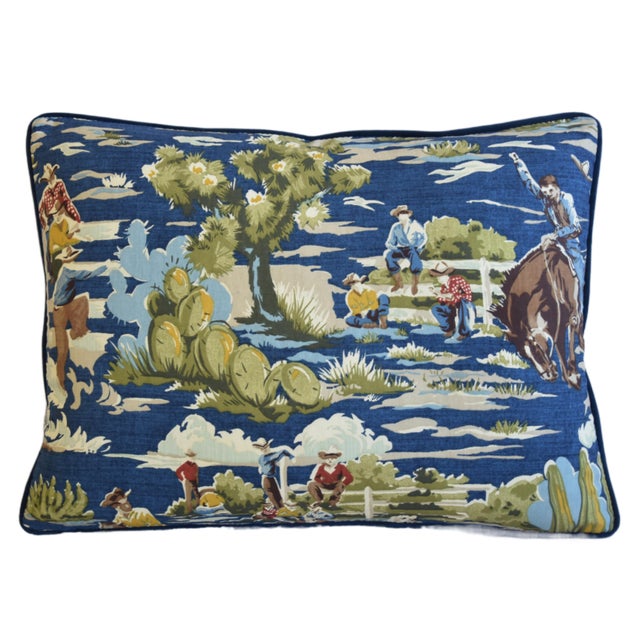 Western Ranch Cowboy Rodeo Horse Feather/Down Pillows 24" X 18" Set