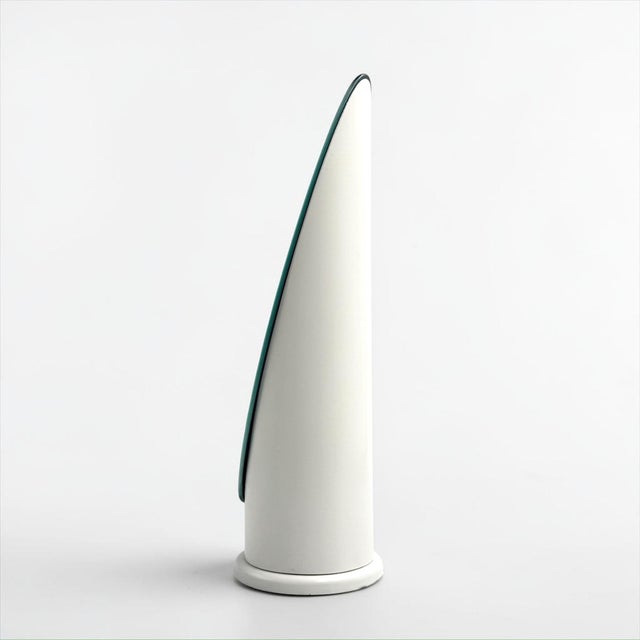 Glass White Lipstick Table Mirror, Italy, 1970s For Sale - Image 7 of 14