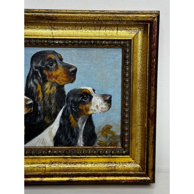Realism The Faithful Companions – Trio of Cocker Spaniels, Oil Painting in the Manner of Maud Alice Earl For Sale - Image 3 of 18