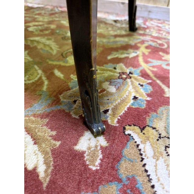 Wood Louis XV Style Console Table in Blackened Wood For Sale - Image 7 of 8