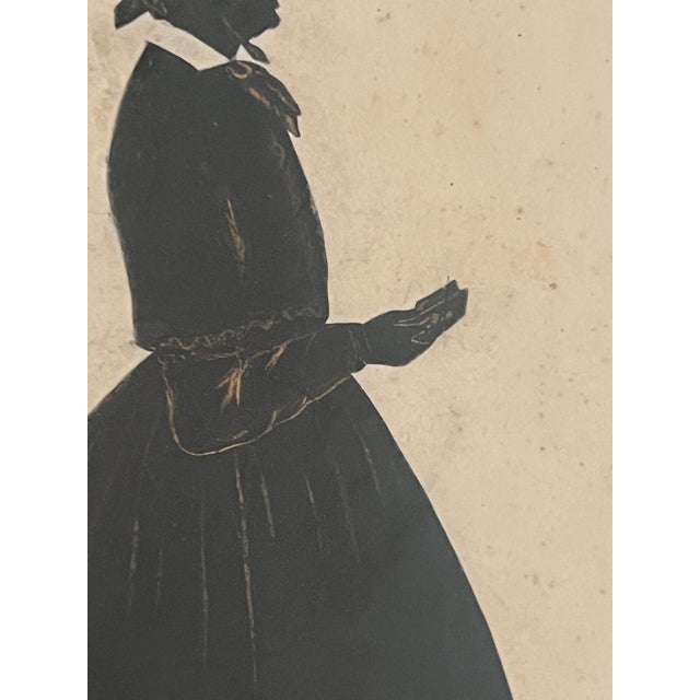 Paper 19th Century Silhouette Silkscreened & Gold Gilded in Original Frame For Sale - Image 7 of 18