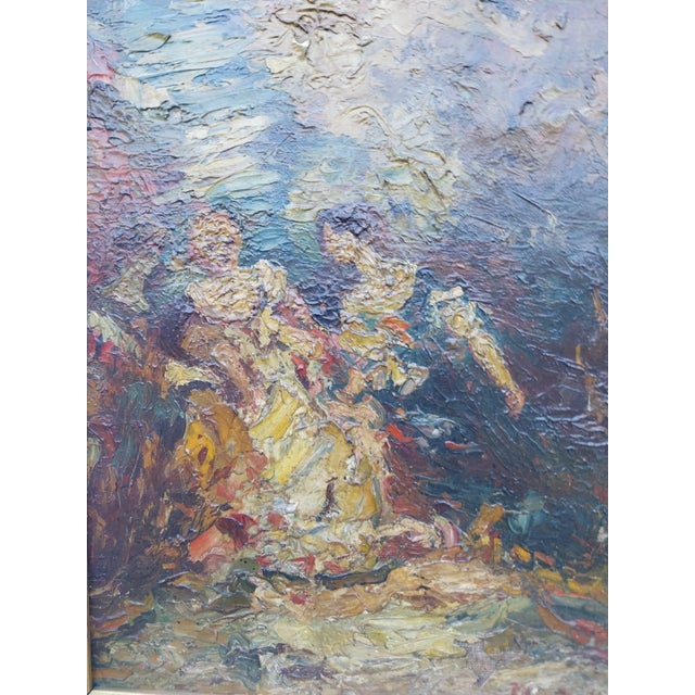 Adolphe Monticelli (1824–1886), Signed Oil on Canvas, Three Ladies in a Park & Expert Certificate For Sale - Image 3 of 12
