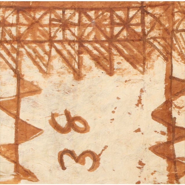 Early 20th Century Antique XL Tongan Ngatu Barkcloth Textile For Sale - Image 5 of 10