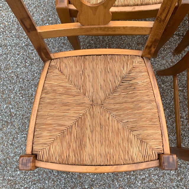 Pottery Barn Natural Wood Finish Rush Seat Chairs Set of 6 Chairish