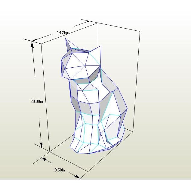 Geometric Cat Sculpture in Polished Stainless Steel, 14"x9"x20" For Sale - Image 4 of 5