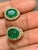 Green 5 Carat Oval Shape Emerald & 1 Ct Diamond Post Back Earrings 14 Karat Yello Gold For Sale - Image 8 of 8