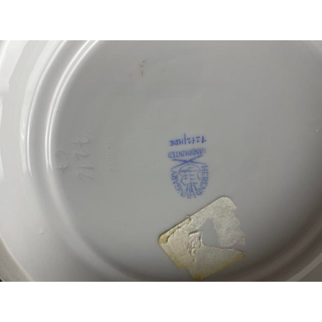 1980s Herend Hungary Handpainted 7212 White Porcelain Cachepot For Sale - Image 6 of 7