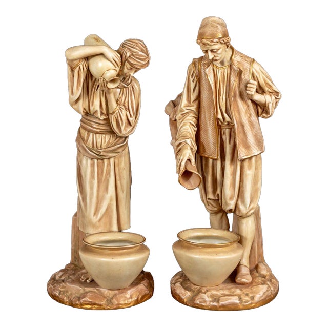 Royal Worcester "Water Carriers" Figures, Pair For Sale