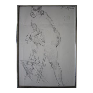 1970's Don Emery Nude Pencil Drawing For Sale