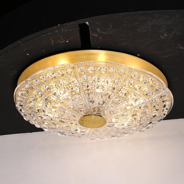 Mid-Century Modernist Flush Mount Chandelier by Carl Fagerlund for Orrefors For Sale - Image 15 of 16