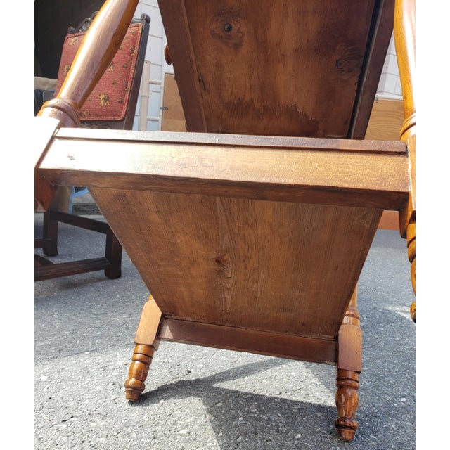 Tan 1800s Sheraton Solid Maple One Drawer Washstand or Work Table For Sale - Image 8 of 9