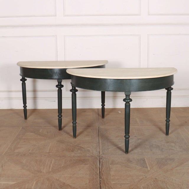 English Painted Console Tables, Set of 2 For Sale - Image 9 of 9