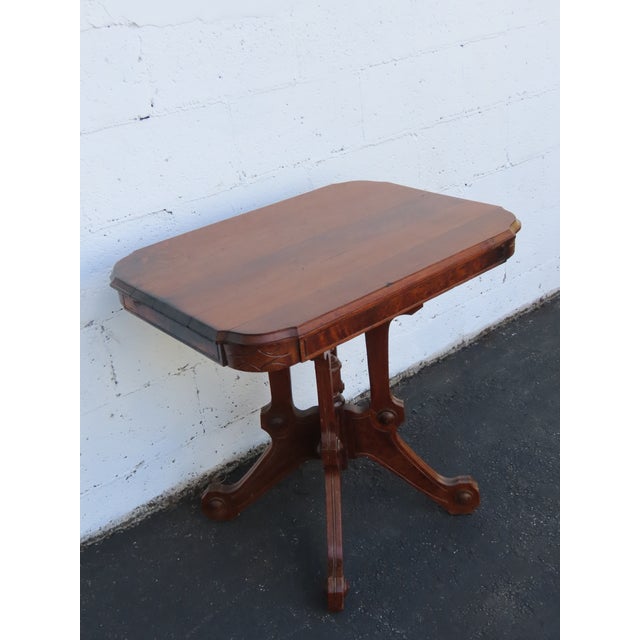 Late 1800s Victorian Eastlake Carved Side Table 6883 For Sale - Image 11 of 18