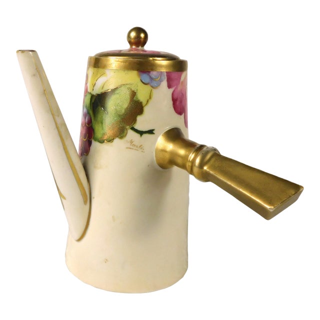 1930s Moritz Zdekauer Hand Painted and Signed Chocolate Pot For Sale