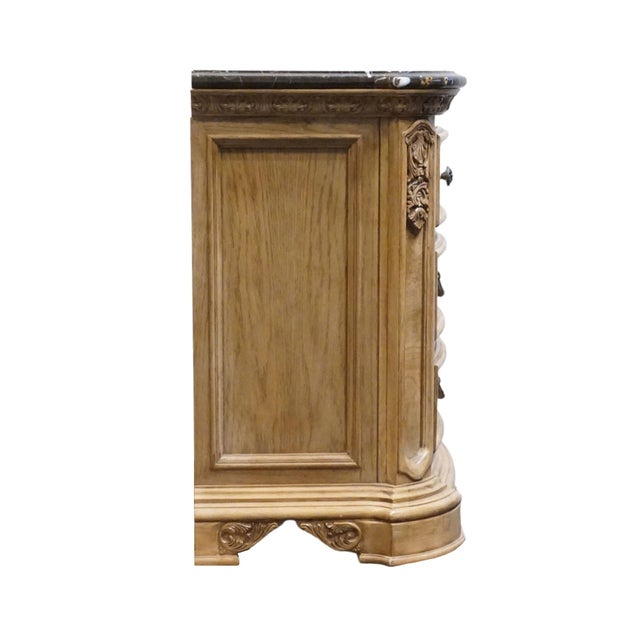 American Drew Rustic European Bleached Ash 37" Three Drawer Nightstand W. Granite Top 121-421 For Sale - Image 11 of 14