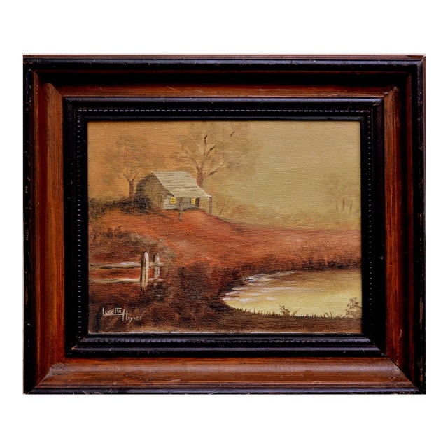 Autumnal Country Cabin Landscape by Loretta Haynes For Sale
