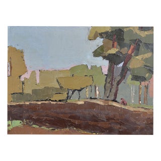 Alberts Goltjakovs, Mushroom Picker, 1960s, Oil Painting on Board For Sale