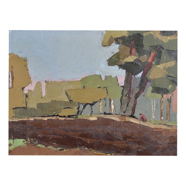 Alberts Goltjakovs, Mushroom Picker, 1960s, Oil Painting on Board For Sale