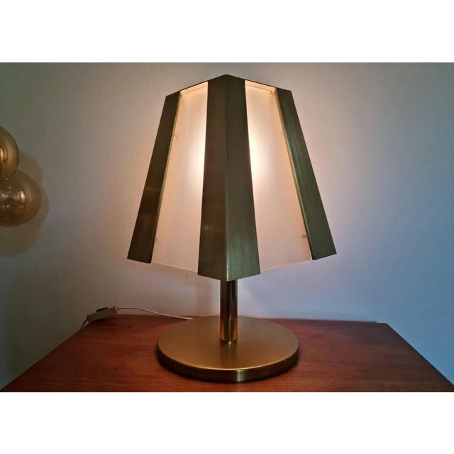 Large Mid-Century Brass Table Lamp, 1970s For Sale - Image 10 of 11