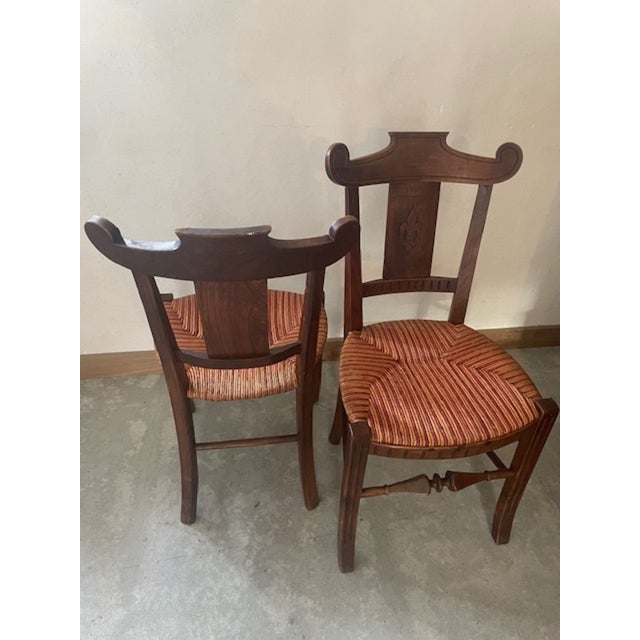 Vintage Straw-Seated Chairs, 1990s, Set of 2, in Very Good conditions. Designed 1990 to 1999