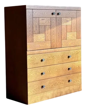 Brutalist Oak Bar Cabinet with Drawers, 1980s