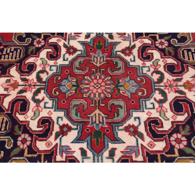Shabby Chic Persian Vintage Tabriz Red/Purple Wool Rug - 9'8'' X 13'0'' For Sale In New York - Image 6 of 10